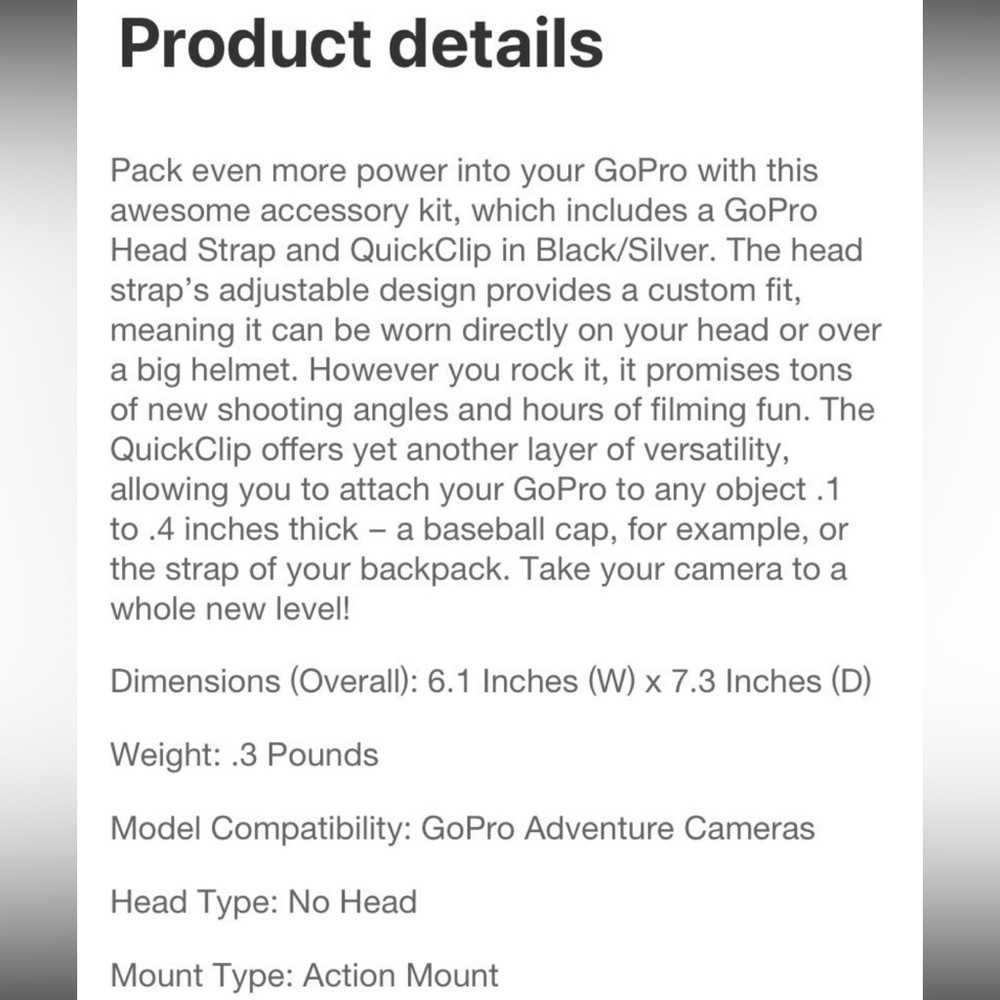 NEW GoPro Head Strap & QuickClip - Picture 4 of 4